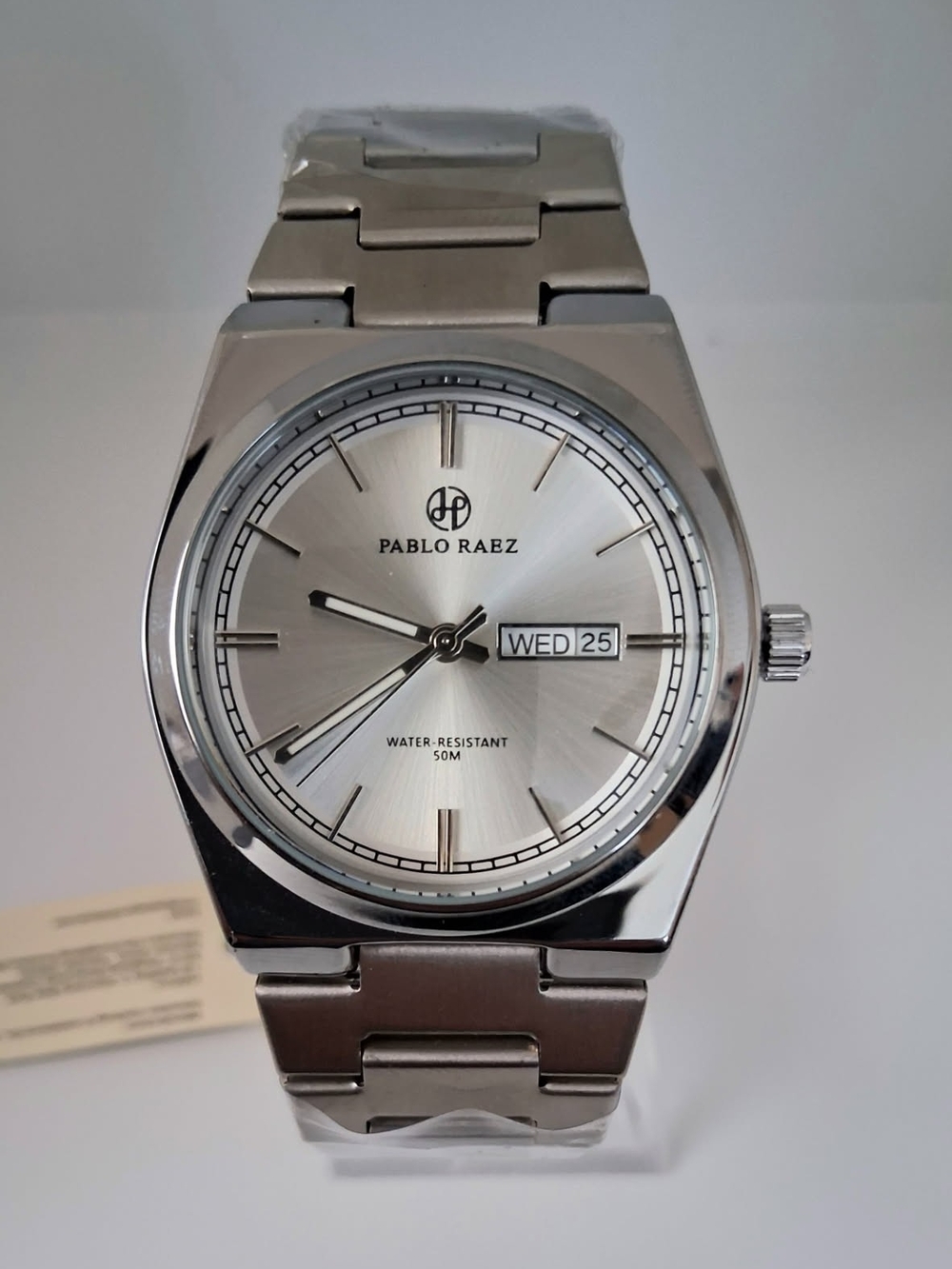 Men's Silver Stainless Steel Watch - Silver Dial